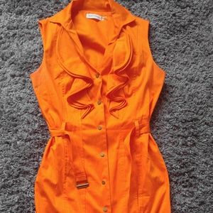 Calvin Klein Vibrant Orange Career Dress